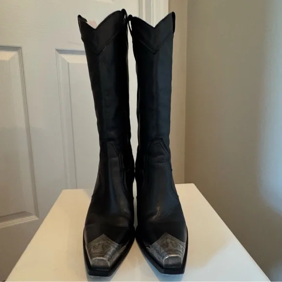 Free People Brayden Western Boots black leather.  Size 37.5 - Picture 11 of 15